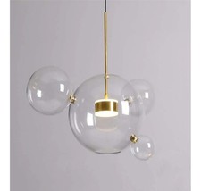 EDISLIVE 21.65“ Modern LED Globe Glass Pendant Chandeliers，Dimmable LED 4 Bubble picture