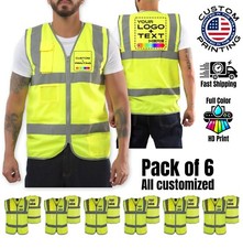 Pack of 6 Custom Hi-Vis Safety Vests – Full-Color Personalized Print picture