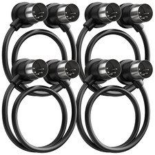 4 Pack Premium Right Angle MIDI Cable 1FT, Low Profile for Saving 1 FT, Black picture