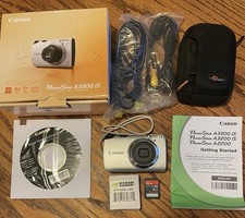 Canon PowerShot A3300 IS 16 MP Digital Camera Battery Memory Card Cables Case picture
