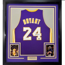 Framed Facsimile Autographed Kobe Bryant 35x39 Purple Jersey picture