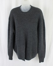 Frank & Eileen NWOT Women's Gray Wool Blend Split Front Crewneck Sweater M picture