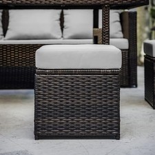 BROWN FRAME/OFF WHITE CUSHIONS - NESTL WICKER OUTDOOR FURNITURE SET picture