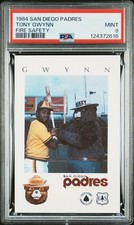 1984 SAN DIEGO PADRES FIRE SAFETY CARD SMOKEY THE BEAR TONY GWYNN PSA 9 MINT picture