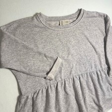 Saturday Sunday Anthropologie Grey Heather Peplum Sweatshirt Top Women's Small picture