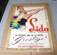 VINTAGE 1959 LIDO PARIS CABARET RESTAURANT ORIGINAL FRENCH POSTER 23X16