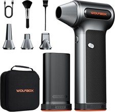 WOLFBOX MF200-2PK Compressed Air Duster Turbo Fan 2 Swappable Battery Packs&Case picture