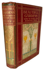 1909 BEAUTIFUL GARDENS Walter P Wright Art Nouveau Binding Color Plates picture