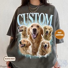 Personalized Custom Pet Photo Vintage Retro Comfort Tee Animal Graphic picture