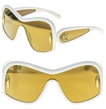 LOEWE WAVE ANAGRAM Mask LW40131I White Gold Mirror 40131 Geometric Sunglasses picture