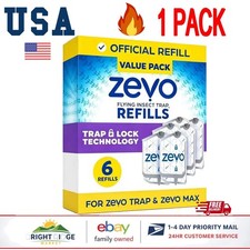 NEW Zevo Flying Insect Trap Refill Cartridges -Easy to Use (6 Refill Cartridges) picture