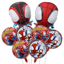 Spidey and His Amazing Friends Birthday Decorations, Spider-Man Balloons, 8pcs picture