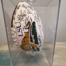1996 LSU Tigers Original LSU Peach Bowl Autograph Football Kevin Faulk HerbTyler picture