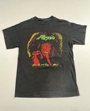 Vintage Bootleg Poison Shirt Mens Open Up And Say Ahh Tee Band Concert 80's READ picture