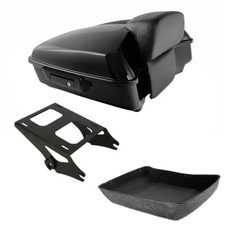 Black Chopped Trunk Backrest Mount Rack Fit For Harley Road Glide 14-26 Touring picture