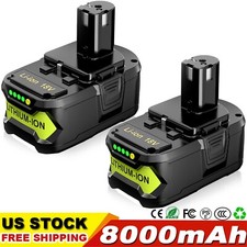 2x 8.0Ah High Capacity Lithium-Ion Battery For RYOBI 18V One+ Plus 18 Volt P108 picture