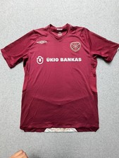 Umbro Hearts FC Soccer Jersey Mens M Maroon Ukio Bankas Official Retro picture