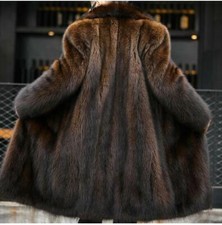 Luxury Mink Fur Men faux Warm Fur Outwear Long Coat Furry Overcoat Thicken Parka picture