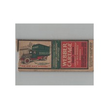 1930s Diamond Quality Matchbook Cover No Striker Webber Cartage Waukegan IL picture