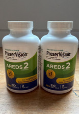 2 Bottles  Preservision l Eye Vitamin AREDS 2 Mini 210 Count Soft gels EXP 04/28 picture