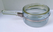 Vintage Pyrex Clear Glass Flameware Saucepan with Spout & Lid #6323B 1.5 Quart picture
