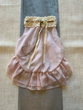 Oscar Newman Pet Couture Size XS Dog Dress Soft Pink Chiffon, Lace Neck Pearl picture