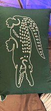Lacoste Embroidered Crocodile Decorative Pillow Green/White 16x24 in picture