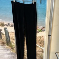 Chico's Travelers Pants Womens Sz 1 Black Slinky Elastic Waist picture