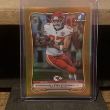 2026 Bowman Football- Travis Kelce Bowman True Gold Refractor #/50 Grade Ready picture