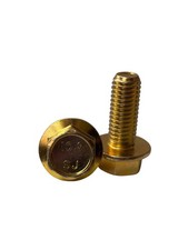 100 pcs M10-1.5x25 Hex Flange Frame Bolt Class 10.9 DIN 6921 Zinc Yellow picture
