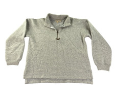 Vintage LL Bean Sweater Womens M Gray 1/4 Zip Wool Blend Made In Hungary Warm picture