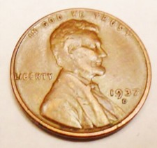 1937 D Lincoln Wheat Cent / Penny  AVE CIRCULATED  **FREE SHIPPING** picture