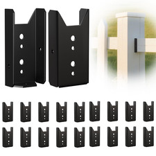 20PCS 2X4 Fence Brackets - Black Powder Coated 18 Gauge 2X4 Brackets for Wood De picture