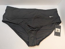 Nike Womens High Waisted Swim Bottoms XXL Black Bikini NWT NESSA215-001 picture