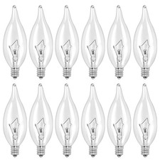 LinMiFo 12-Pack E12 B10 Clear Candelabra Base Bulb, 40W 120V Sw-40watt  picture