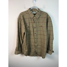 Vintage LL Bean Chamois Cloth Shirt Mens XL Plaid Heavyweight Cotton Flannel picture