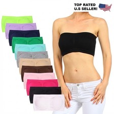 Womens Padded Bandeau Strapless Tube Top Bra picture