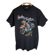 Vintage 1989 Harley Davidson 3D Emblem T Shirt Germany Biker USA Single Stitch picture