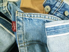 *HOT VINTAGE 90s USA Men's LEVI'S @ 501xx BIG E SELVEDGE 555 Denim Jeans 28 x 30 picture