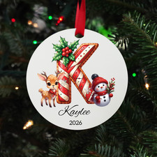 Personalized Christmas Ornament, Custom Initial Name Keepsake Gift picture