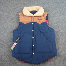 B Fresh The Wrangler Vest Mens Medium Multicolor Reversible Sherpa Western picture