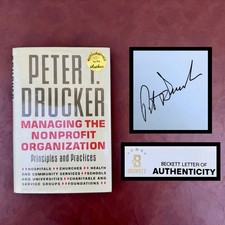 SIGNED Peter Drucker Managing the Nonprofit Organization 1st Edition HC BAS LOA picture