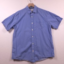 Weatherproof Vintage Mens M Blue Floral Print Short Sleeve Button Up Shirt picture