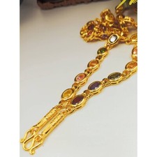 Necklace Noppakao Gem 9 Colors Gold Micron Plated Jewelry Luck Charm Thai Amulet picture