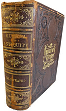 Antique Victorican Book Museum Antiquity 1882 Guilded Ornate Leather Decorative picture