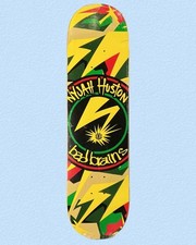 RARE Element Skateboard Deck Nyjah Huston Bad Brains Rasta Yellow 8.0