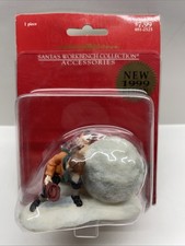 1999 Santa's Workbench Snowball Pushers Figurine Christmas Village 481-2525 picture