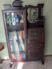 ANTIQUE WOOD BEAUTIFUL SECRETARY DESK AND BOOK CASE picture