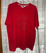 2,000’s Umbro Men's Red Cotton Jersey Graphic Print Logo Rhinestone T-Shirt XL picture