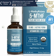 Triquetra L-Methylfolate 5-MTHF + Methyl B12 Drops 15mg Berry 1 fl oz Exp 03/28 picture